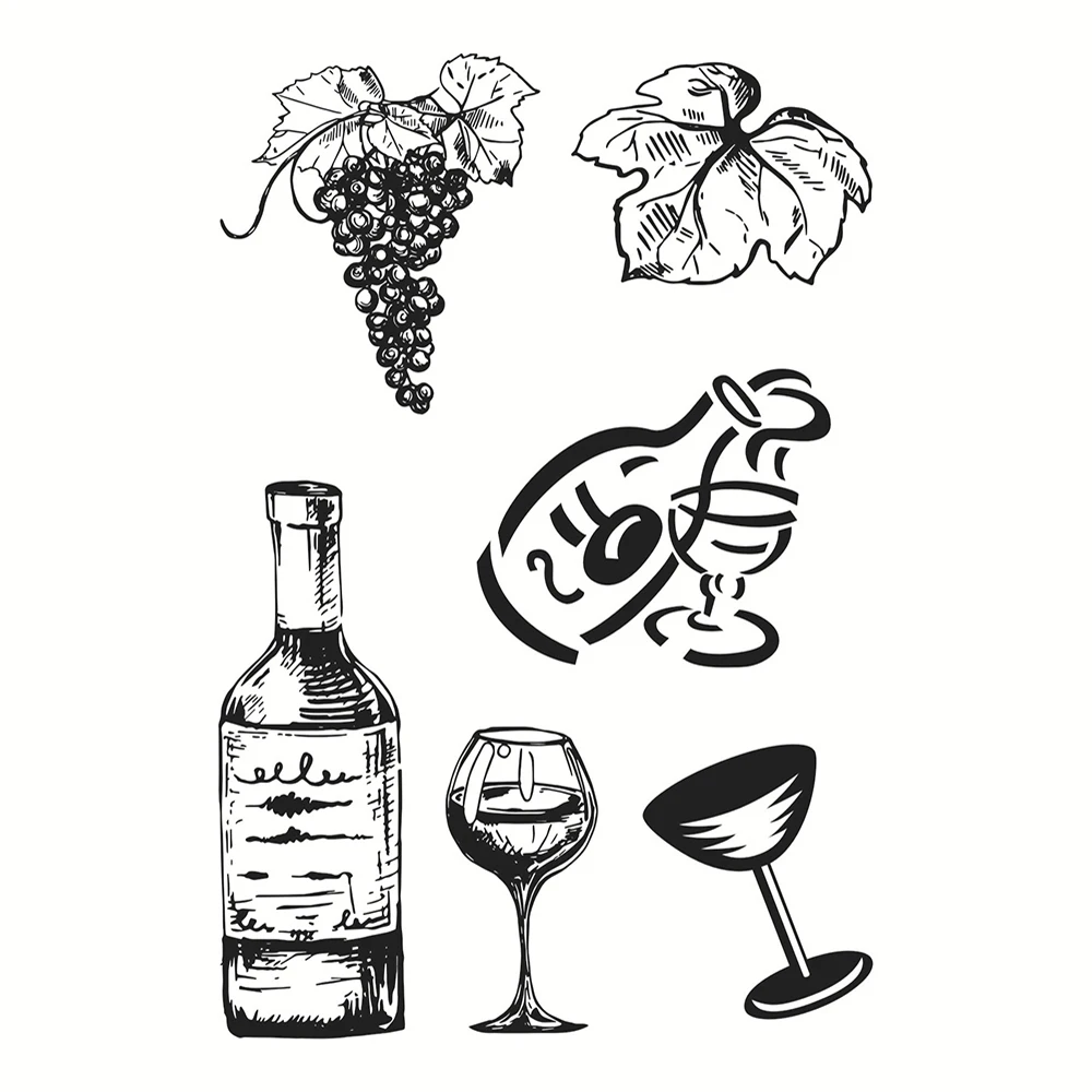 

Red Wine Clear Stamps Seal for DIY Scrapbooking Card Transparent Stamps Making Photo Album Crafts Decoration New Stamps