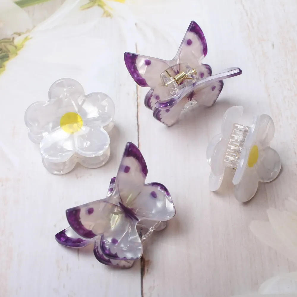 4 упаковки заколка для волос маленькая с изображением ромашки женщин и девочек