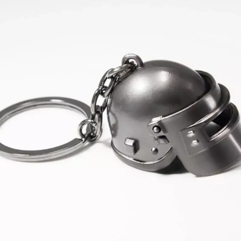 

Fashion PUBG Helmet Saucepan shape Keyring Creative Game Keychain Backpack Model Key Rings Key Fob Wholesale For Game Lovers