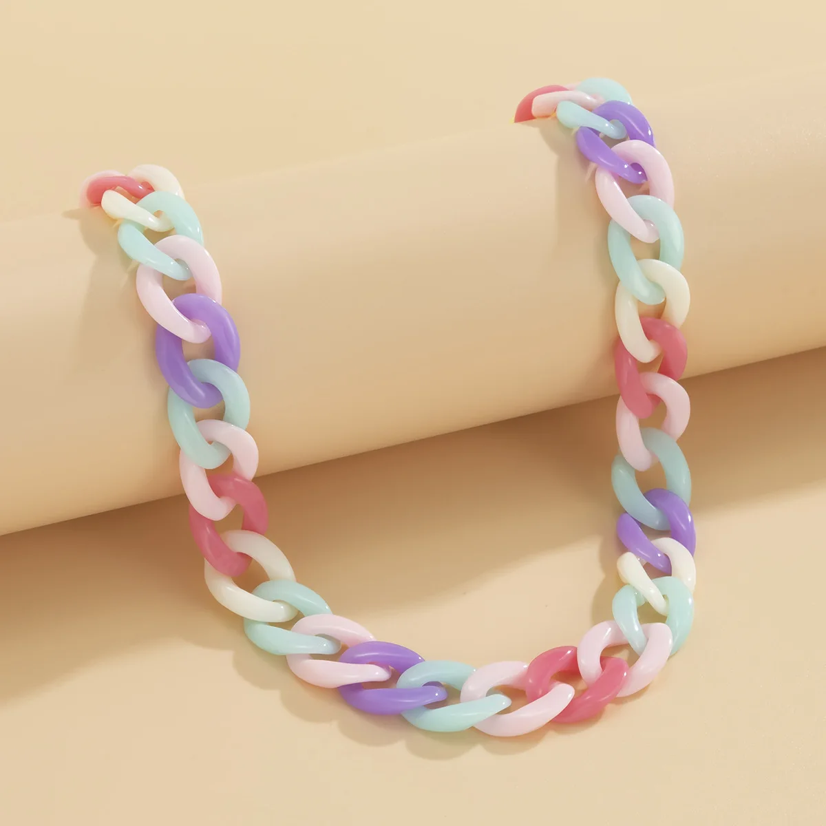 

Candy Color Acrylic Chain Choker Necklace For Women Man Rainbow Punk Chain Choker Collar Necklace Hip Hop Choker Necklace Gifts