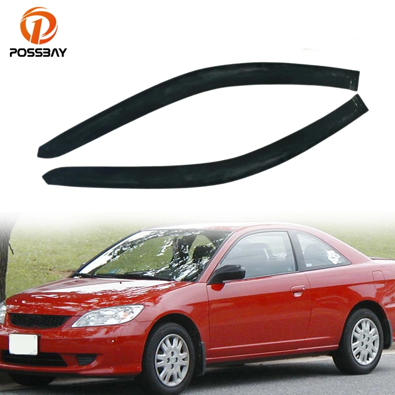 

2Pcs/Set Smoke Window Visor for Honda Civic Coupe 2001 2002 2003 2004 2005 Sun Rain Guard Vent Weathershields Auto Accessories