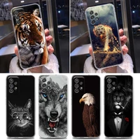 silicone clear case for samsung galaxy a52 a51 a53 a72 a71 a73 a32 a31 a33 a22 a11 soft cases cover eagle cat lion tiger animal