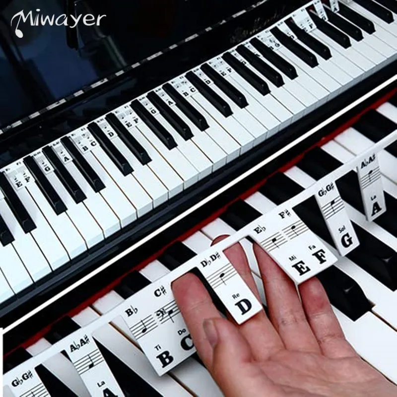 

Miwayer Keyboard Stickers,Piano Keyboard Stickers Rakes Guide Learn Notes Marker Instantly Overlay for Beginners kids