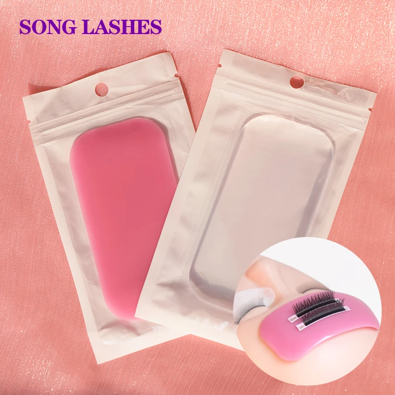 SONG LASHES Lash Tray Holder Sticker Silica Silicone Eyelash Extension Stand Pallet Pad Gel Tool Clear Lash Holder Forehead