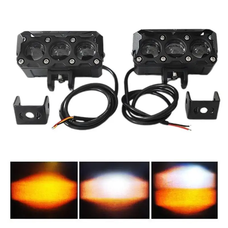 

Motorcycle Auxiliary Lights Dual Color Spotlights Headlights And Pod Lights IP67 Waterproof LED Spot Driving Auxiliary Lights