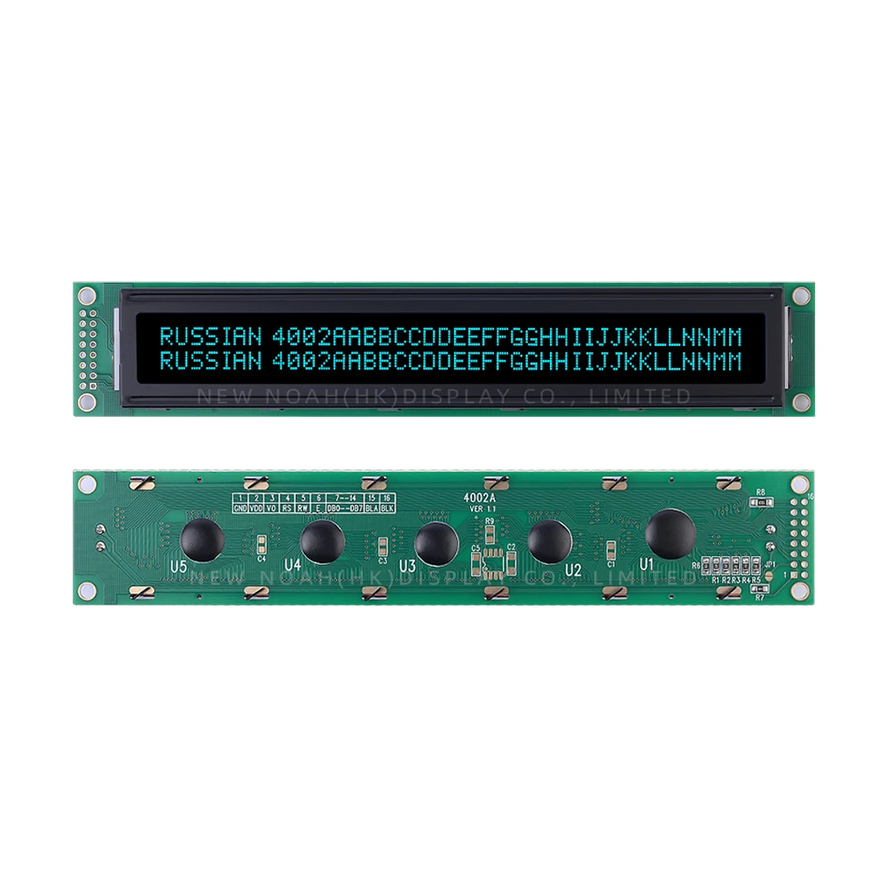 Русская черная пленка BTN Ice Blue 4002A Модуль LCM 2*40 16PIN 182X33MM ST7066U COB Монохромный экран