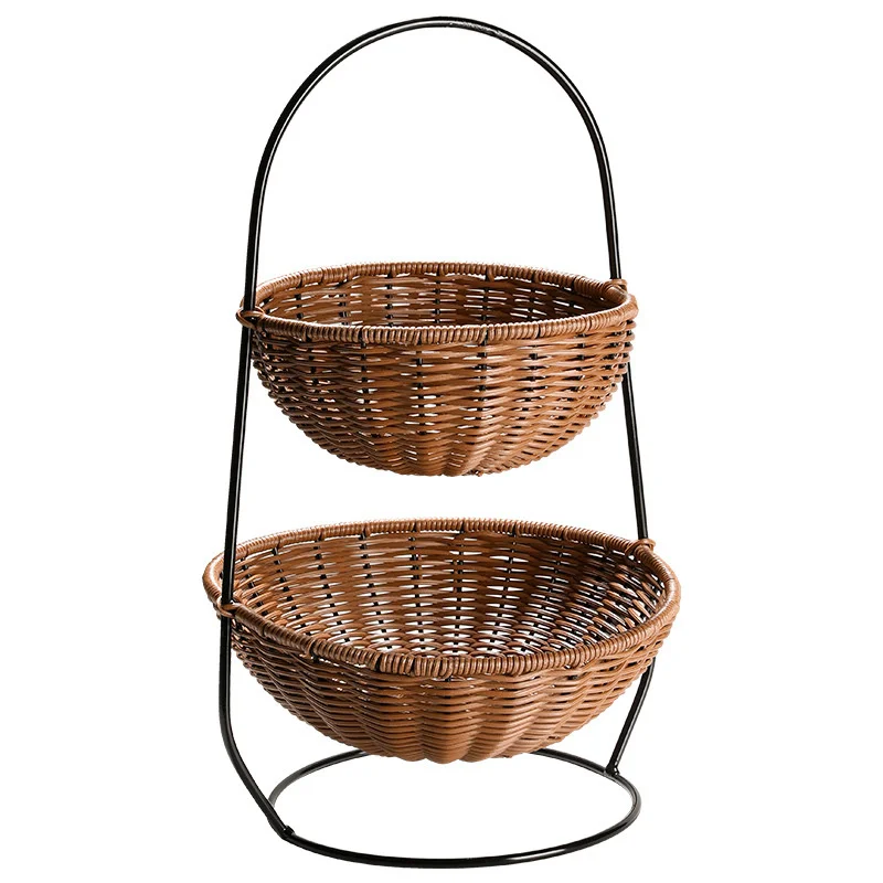 

CAMIGEL Woven Fruit Basket for Living Room, Fruit Basket, Multi-layer Basket