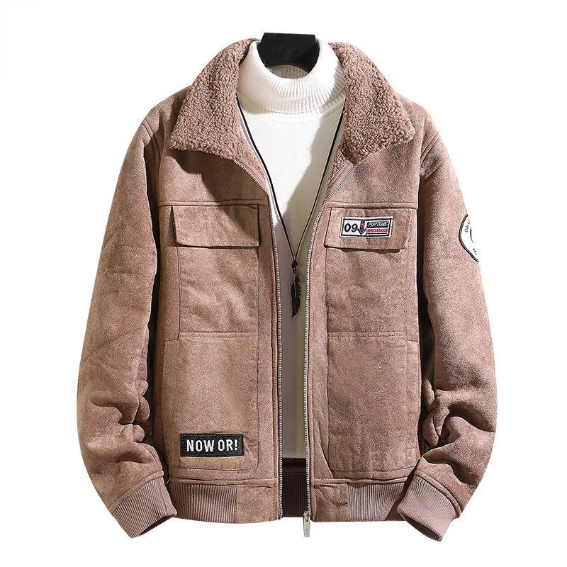 

Мужские зимние куртки, мужские зимние пальто, Мужская Флисовая Куртка, толстая флисовая куртка из ягненка на осень и зиму, новый корейский тренд