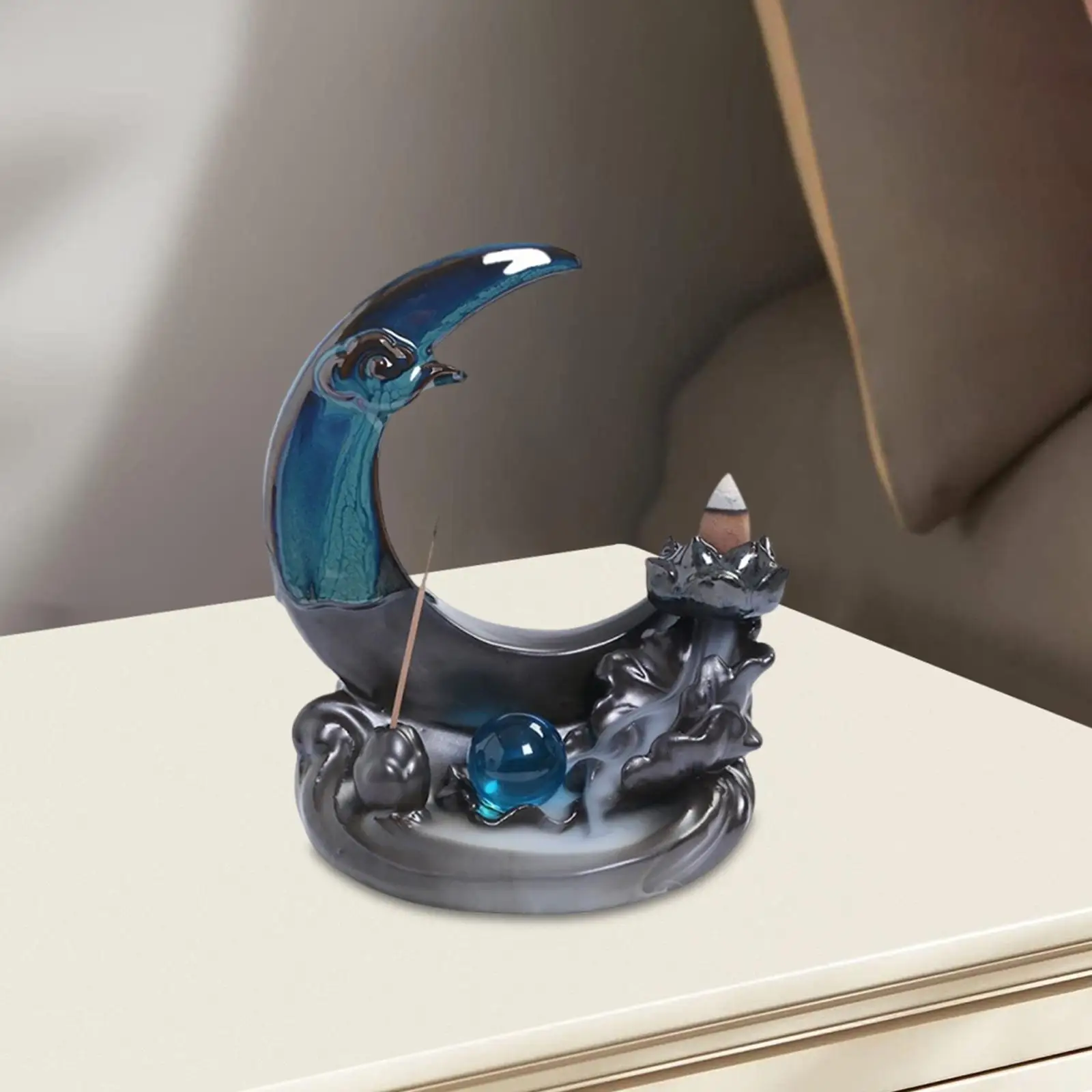 Курильница с обратным потоком Луны керамическая статуя водопад держатель для