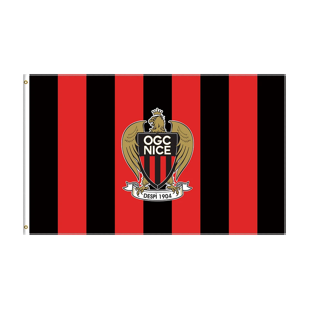 

90x150cm OGC Nice Flag Polyester Printed Football Team For Decoration