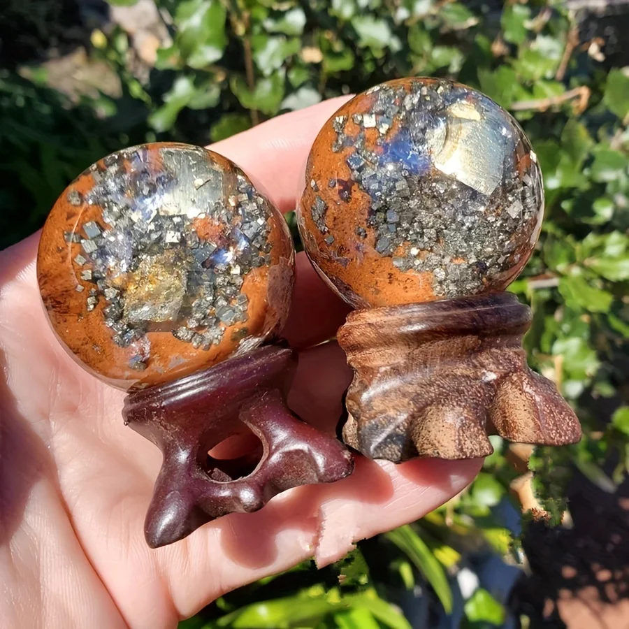 Пиритовая Сфера искусственный кристалл украшение для дома и сада Кристальные