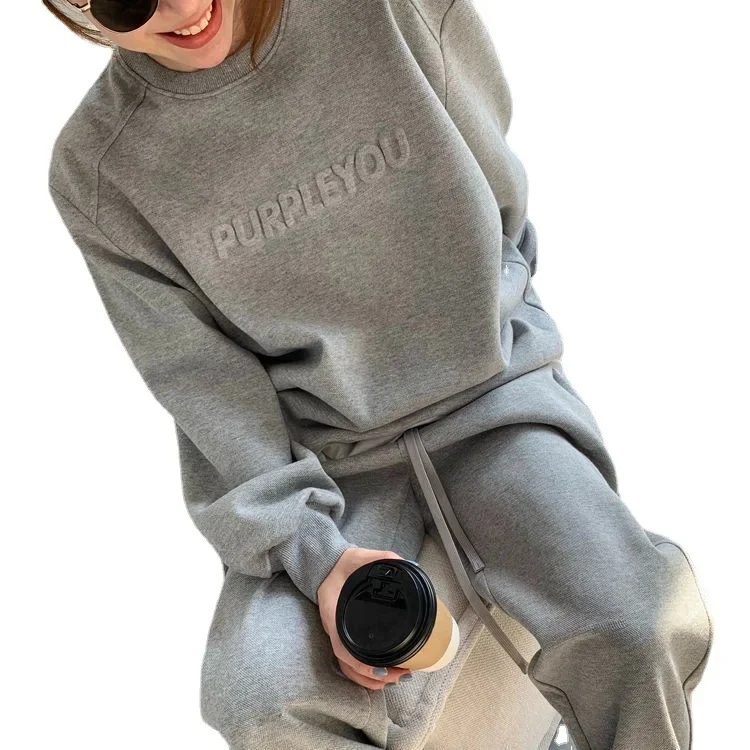 Толстый спортивный костюм для женщин комплект из двух предметов Брюки с