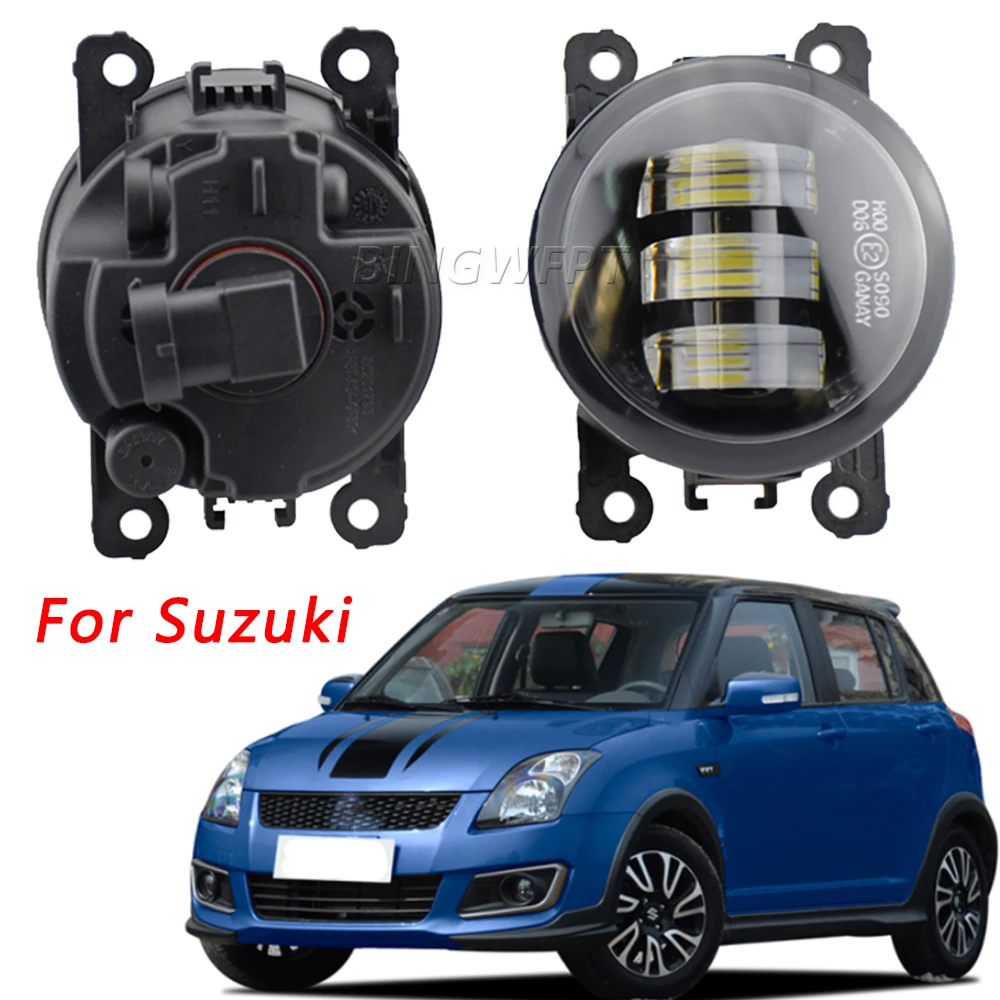 Фото 2 шт. светодиодных противотуманных фар для Suzuki Swift MZ EZ Hatchback 2005-2015, дневные ходовые огни, передние противотуманные фары для бампера. №1