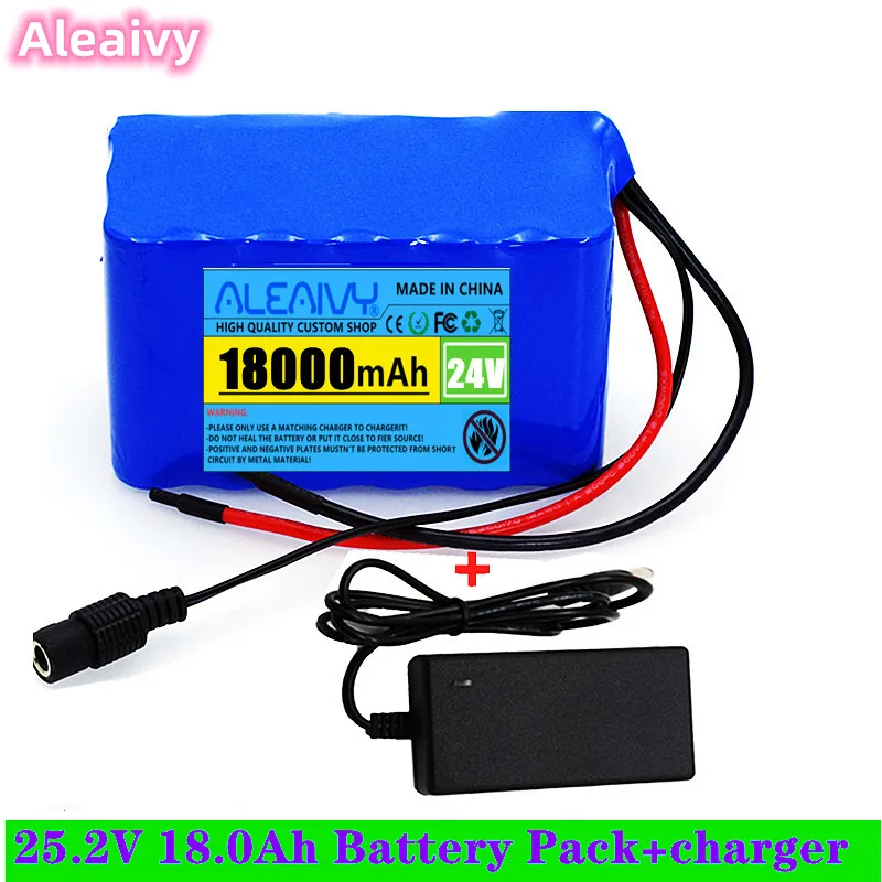 

Aleaivy 24V 18Ah 6S3P 18650 Battery Lithium Battery 25.2v 18000mAh Electric Bicycle Moped /Electric/Li ion Battery Pack+Charger