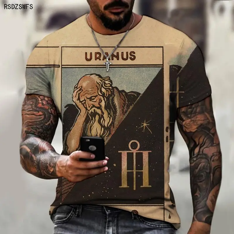 

Traditional Retro 3D Printing Full Color Men's Street Oversized T-shirt Summer Sports Street Fitness Football Shirt Short Sleeve