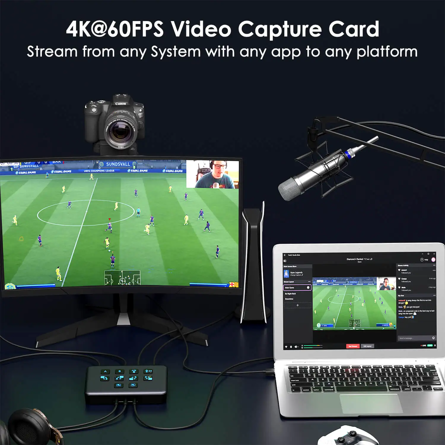 Игровая карта видеозахвата с уникальным дизайном, поддержкой HDR, несжатым RGB, для прямых трансляций игр, с двумя HDMI, низкопрофильным PCI, AHD, 4K, USB 3.0 (art.: 3920dc16fb623) - 3920dc16fb623