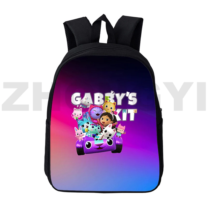 

3D Gabby's Doll House Bags for Women Laptop Travel Daypack 12/16 Inch School Back Pack for Girl Gabbys Dollhouse Kawaii Backpack