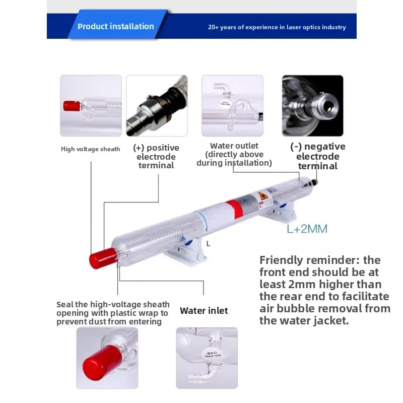 Лазерная трубка Reci CO2 80W 100W 150W 180W W1 W2 W4 W6 W8 высокой мощности для лазерных станков, запасные части (art.: 3920db52e5b8a) - 3920db52e5b8a