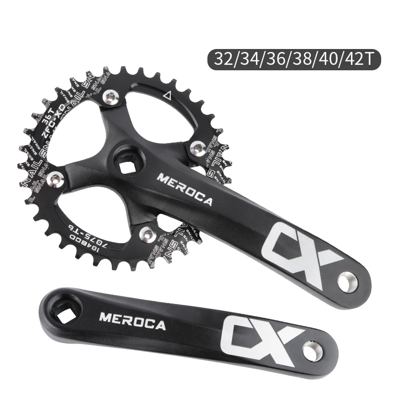

32/34/36/38/40/42T Mountain Bike Square Hole Crank Positive And Negative Teeth 104BCD Single-disc Tooth Disc 8/9/10/11 Speed