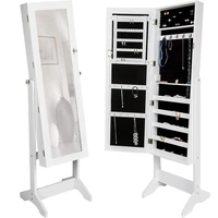 hot sale mirrored standingr household furniture white vertical jewelry cabinet spot