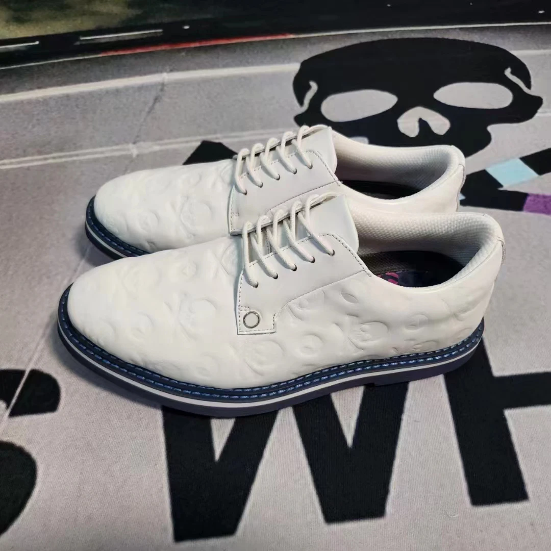 

Новинка 2023, Мужская модная брендовая деловая кожаная обувь для гольфа, дышащие водонепроницаемые кроссовки для гольфа