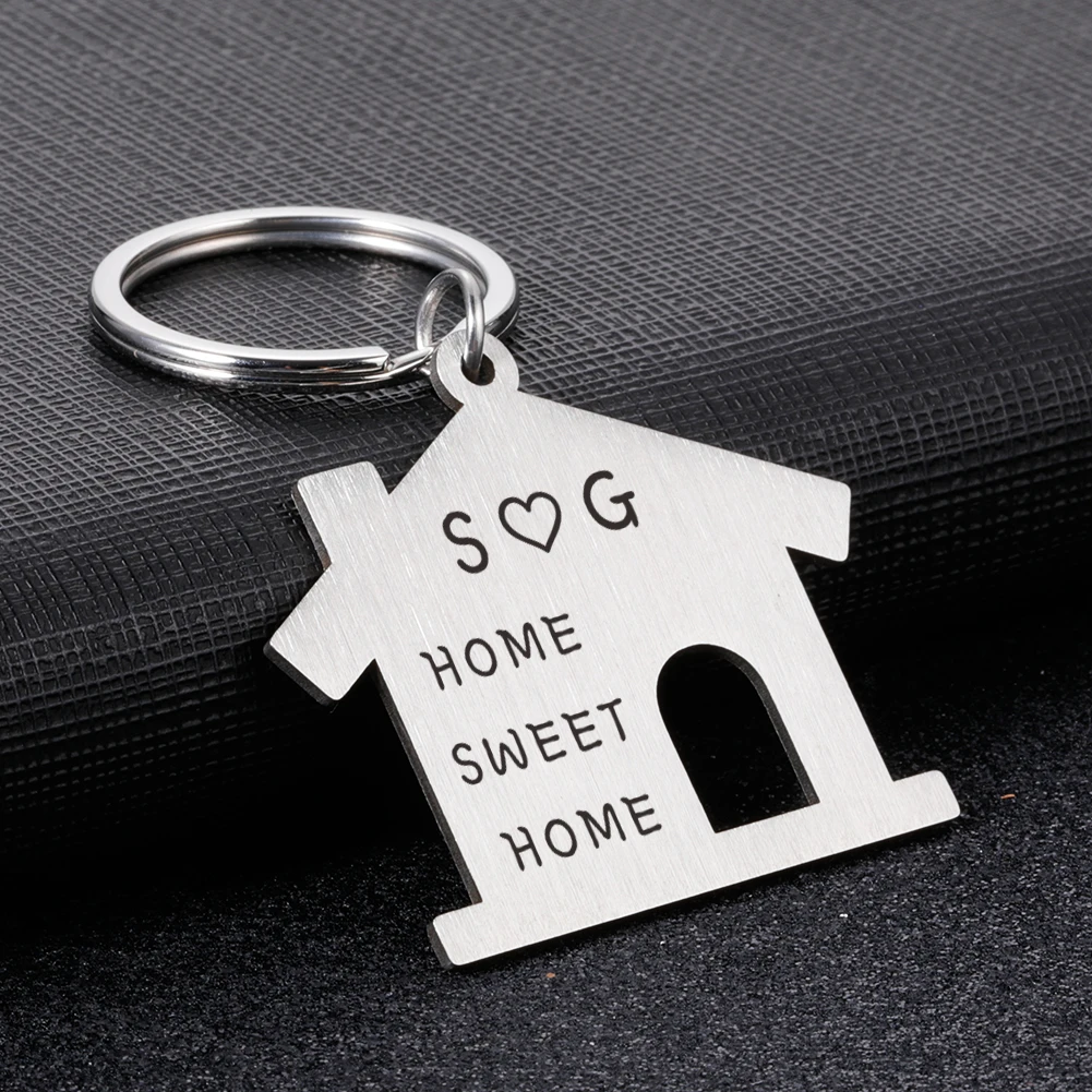 cartoon house keychain personalized free customization women cute key chain car unisex christmas present gift jewelry wholesale free global shipping