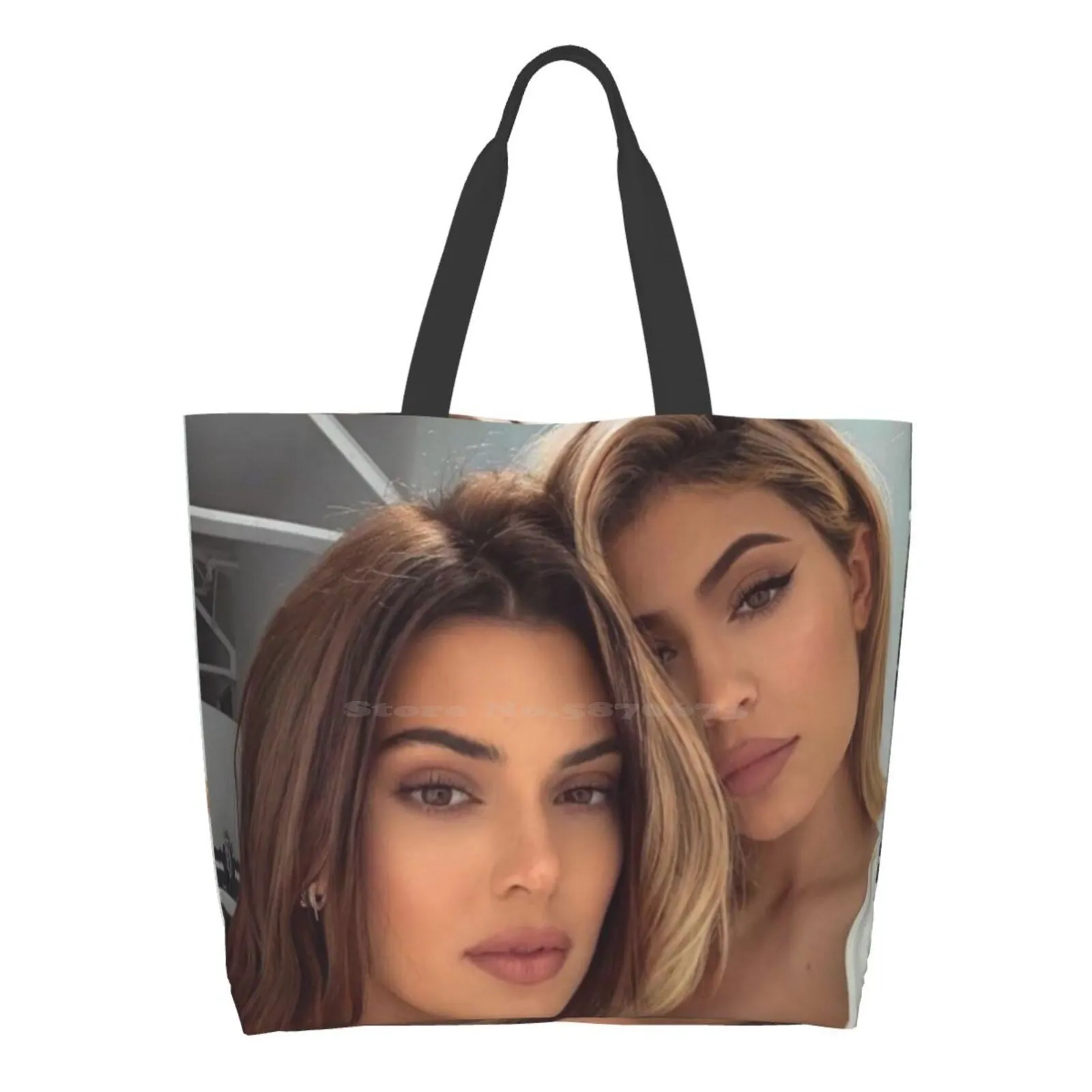 

And Her Sister Printed Casual Tote Large Capacity Female Handbags Kendall Jenner Kylie Sisters