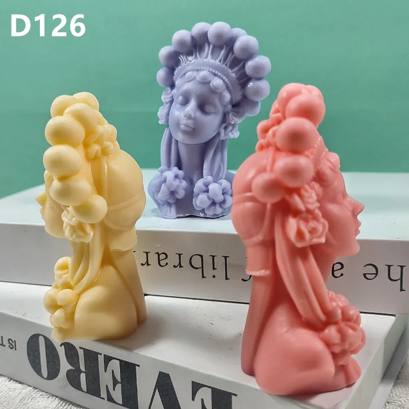 

Huadan Girl Silicone Mold Fondant Soap Candle Ornaments Epoxy Resin Mold For Pastry Cupcake Decorating Homemade Crafts
