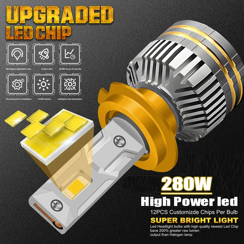 ZTZPIE Светодиодные Автомобильные Фары 6000K Canbus CSP 3570 260 Вт 26000LM HB3 HB4 9005 9006 H1 H7 H4 H11 12 В