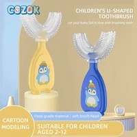 cozok baby toothbrush u shape children teeth oral care cleaning brush soft food grade silicone teethers 2 12y baby toothbrushes