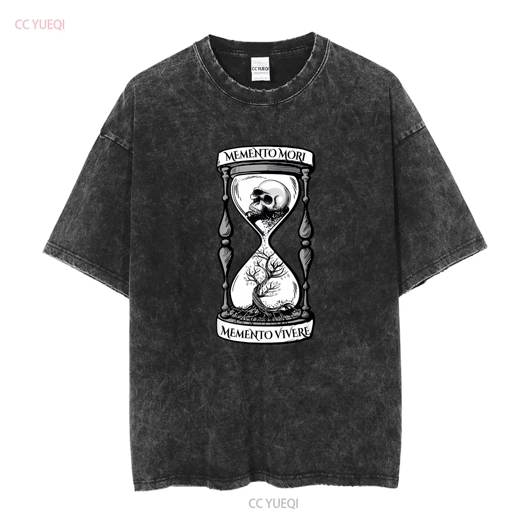 Фото НОВАЯ ОГРАНИЧЕННАЯ футболка Memento Mori Vivere Skull Design Stoic, винтажный потертый топ для повседневной носки, унисекс, стильная, универсальная, мягкая №2