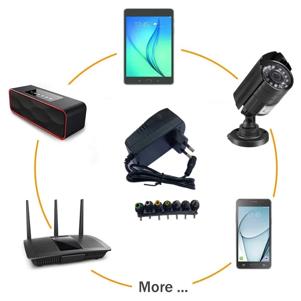 Универсальный адаптер питания Multi 3 В 6 9 12 Адаптер Кабель преобразователя вольт 7