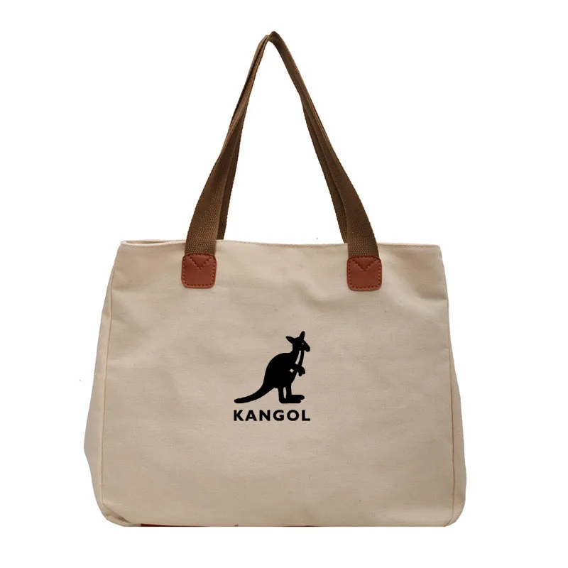 Kangol Large Capacity Shopping Beach Bag Men and Women Bag Women Canvas Tote Bag Designer Ladies Casual Handbag Shoulder Bag