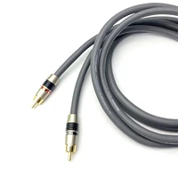 a pair m850sw single crystal copper audiophile rca audio cable signal line gold plated connector subwoofer
