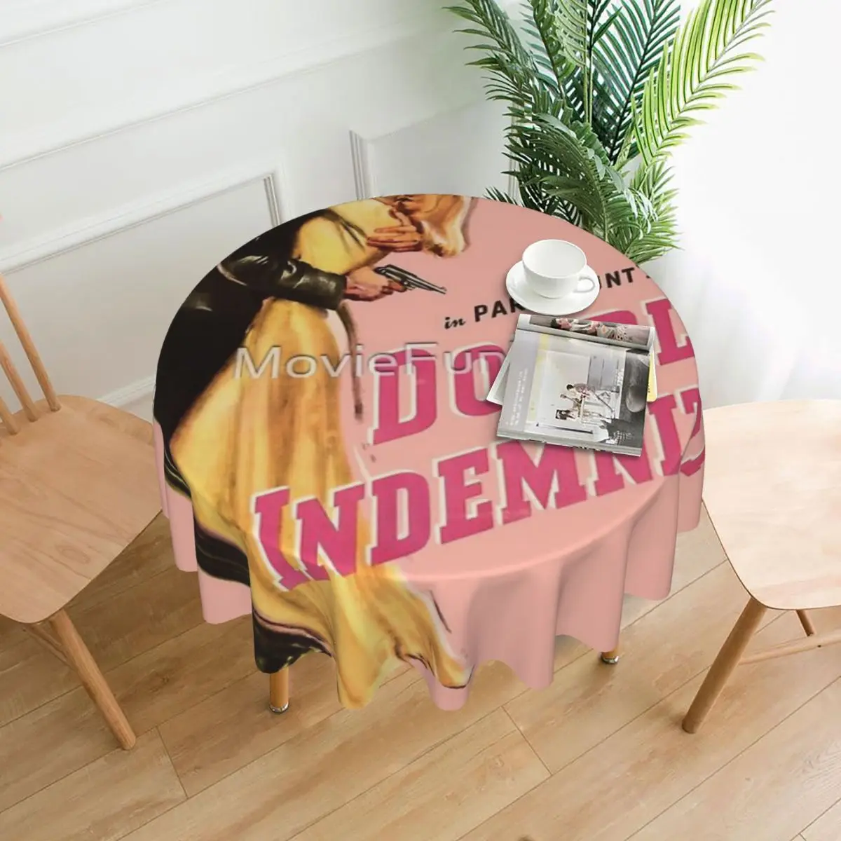 

Double Indemnity Movie Tablecloth 60in Round 152cm Soft Decorative Border Festive Decor