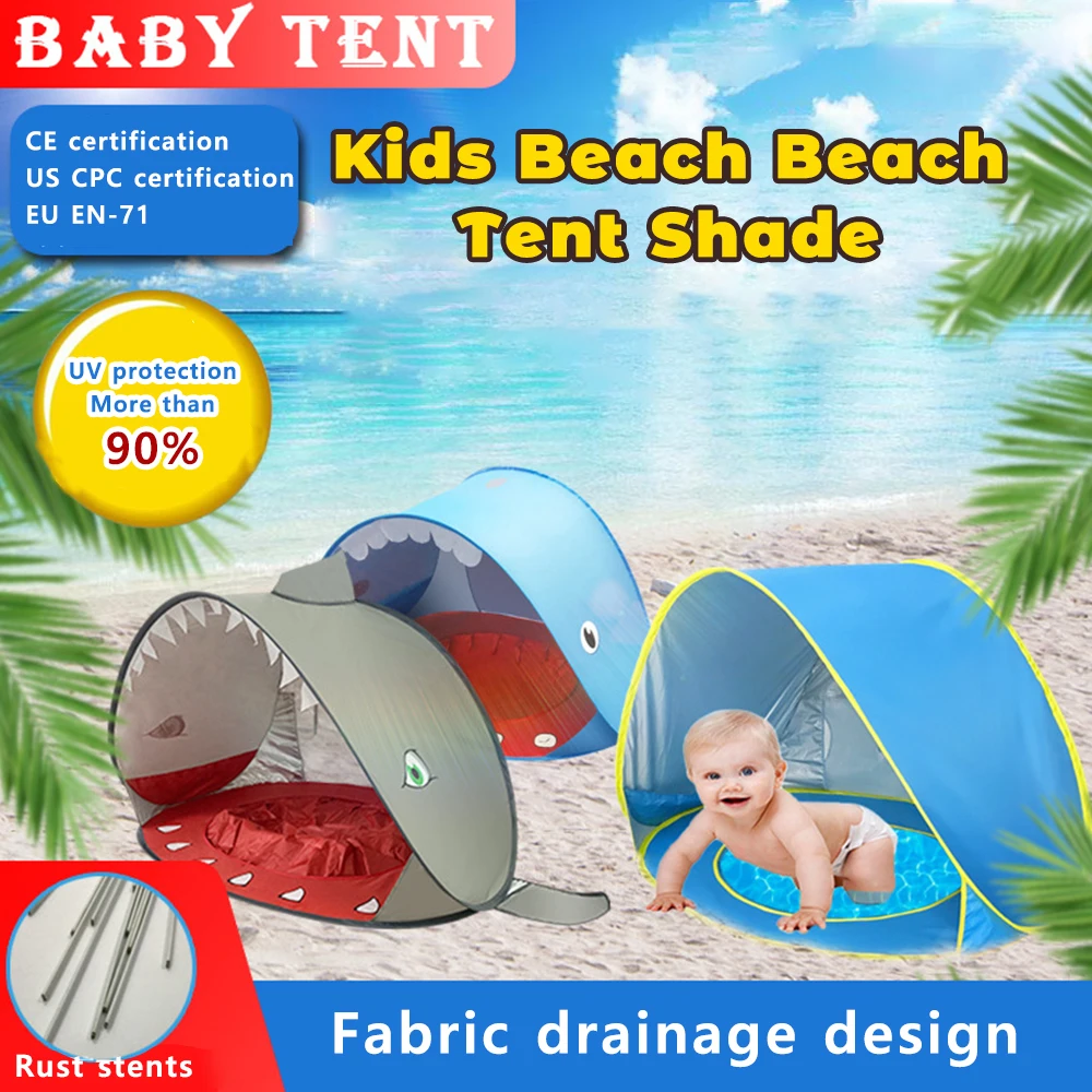 

Детский пляжный тент, Детский водонепроницаемый автоматический тент от солнца, портативный солнцезащитный тент, открытый пляжный тент для ...