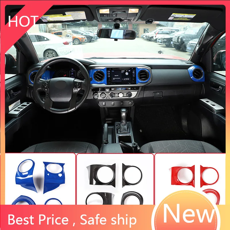 

For Toyota Tacoma 2016-2021 ABS Car Central Control Air Conditioning Air Outlet Frame Cover Decorative Sticker Car Accessories h