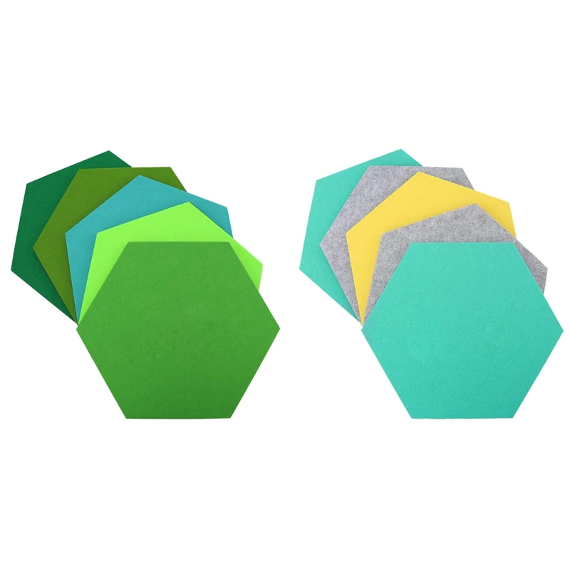 

10Pcs Multifunction 3D Decorative Home Message Board Hexagonal Felt Wall Sticker Self-Adhesive Kids Room Baseboard, 5Pcs Gray Ye