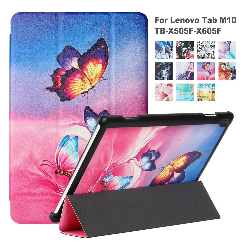 

Чехол для планшета с рисунком для Lenovo Tab M10 HD 10,1 дюйма, флип-чехол с тройной складкой для Lenovo Tab M10