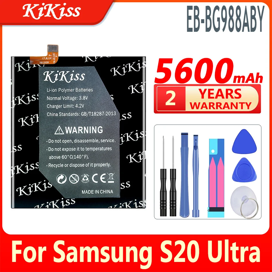 

KiKiss Battery 5600mAh EB-BG988ABY for Samsung Galaxy S20 Ultra S20Ultra S20U High Capacity Phone Batteries Batterie