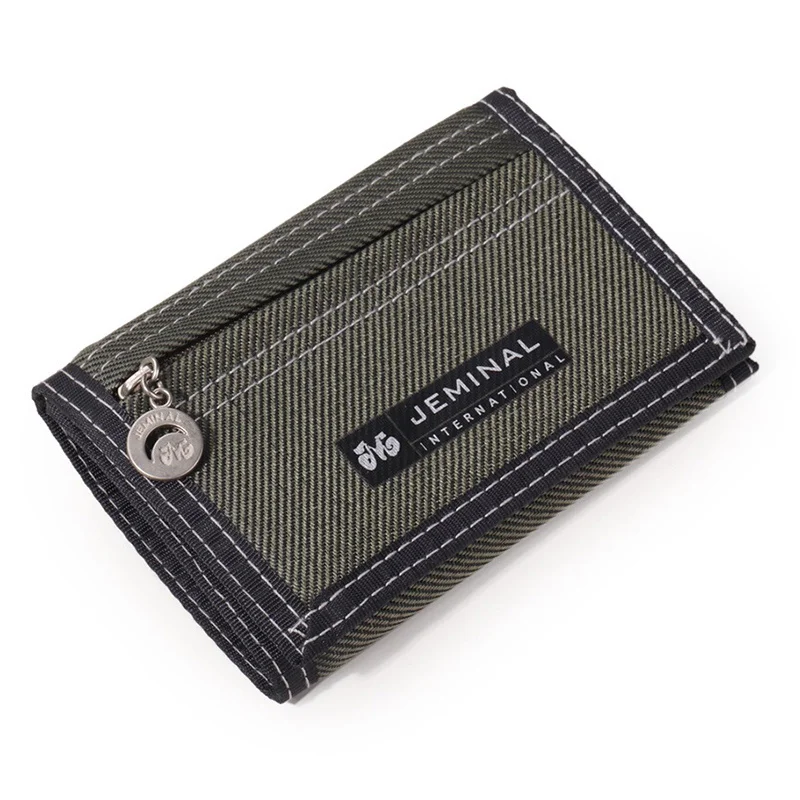 

Canvas Short Trifold Men's Boys Wallets Purse with Coin Pocket Fashion Students Leisure Money Folder