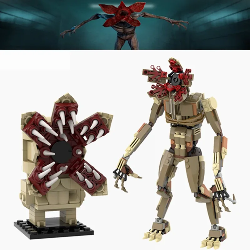 

BuildMOC Stranger Things TV Character Movie Dustin Demogorgon Monster Figures Brickheadz Model Building Blocks Toys for Children