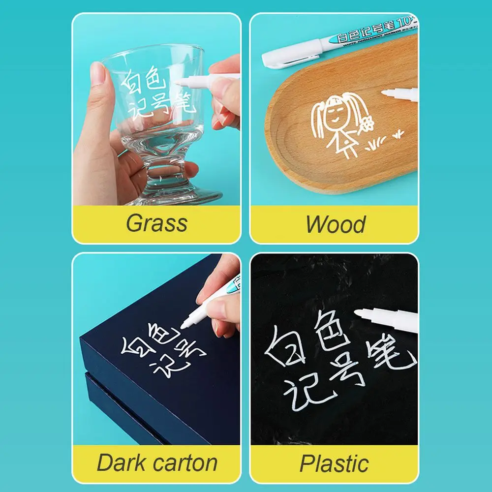 

White Notebook Pen Painting Tyre Tread Gel Pencil Graffiti Marker Pen