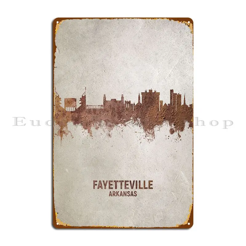 

Fayetteville Skyline металлическая табличка забавное украшение для гаража роспись персонализированный фотопостер