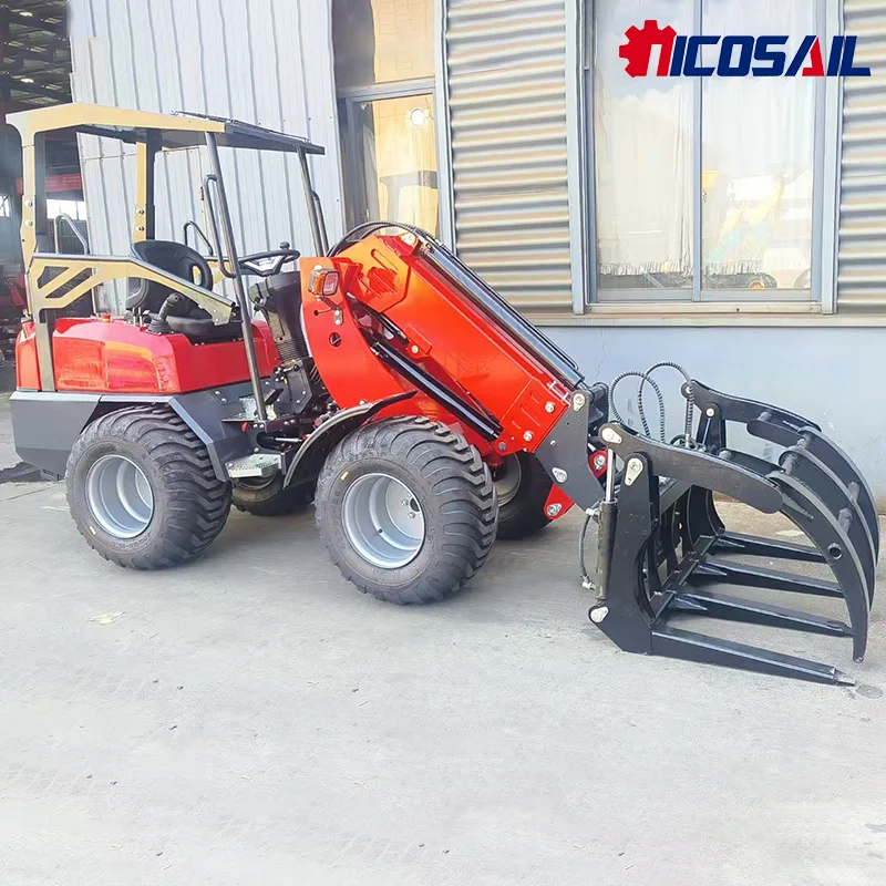 Фото Бесплатная доставка EPA CE 2,5 тонны 4WD Boom мини-колесный погрузчик компактный маленький телескопический колесный дизельный фронтальный погрузчик цена на продажу №1