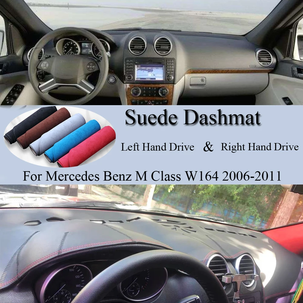 

Для Mercedes Benz M Class W164 2006-2011 ML350 ML250 AMG замшевый коврик для приборной панели, коврик для приборной панели, аксессуары для приборной панели