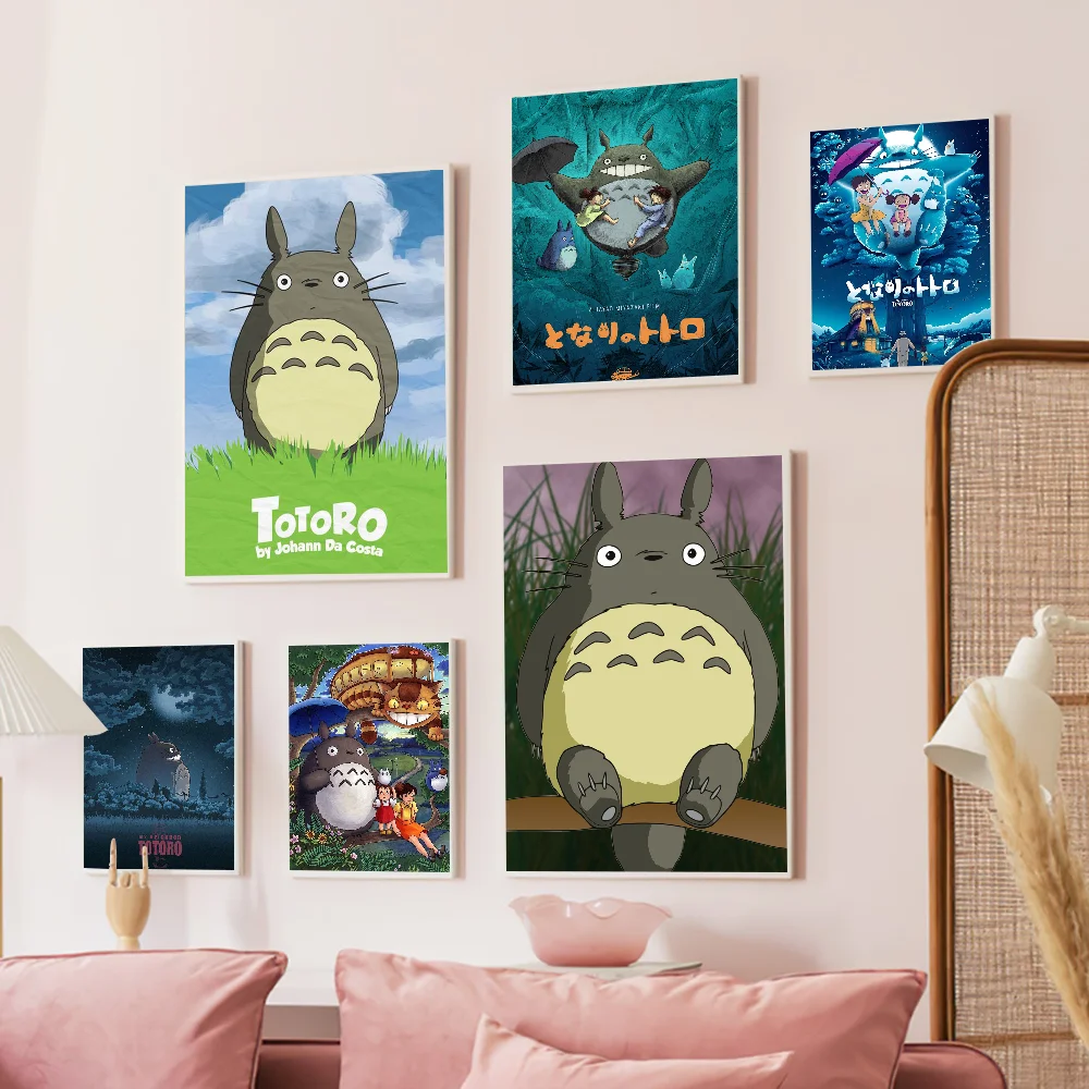 T-Totoro Studios Ghi-bli самоклеящийся художественный постер ретро наклейка из