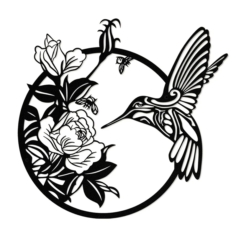 Металлический Настенный декор в виде Луны и бабочки стиле бохо с цветами для дома