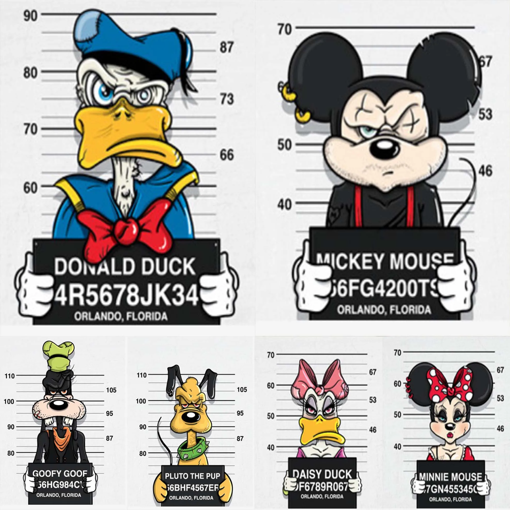 

Disney Mickey and Minnie Crime Photos Funny Cartoon Wall Art Painting Life Home Wall Decoration Poster HD Canvas Painting