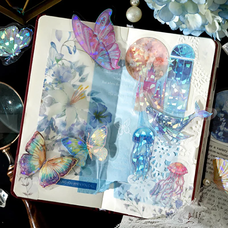 20 шт. серебряные наклейки-бабочки для домашних животных